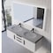 Castello Usa Thames 60-inch White Vanity Set with Gray Top and Black Handles CB-MC-60W-BL-20146-GR - alternate 7